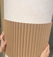Panneau ondulé 3D flexible en MDF haute densité, panneau grillagé en MDF courbé uni pour la décoration intérieure
