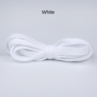 Lacets plats noirs et blancs en toile de polyester tissée unie de 8 mm (0,8 cm) pour chaussures de sport, modèle XD301, vente en gros