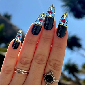 2025 nuevo estilo de prensa en las uñas lindas puntas francesas brillo brillante desgaste uñas cortas cuadradas largas uñas postizas con lengüeta adhesiva - Product Image 6