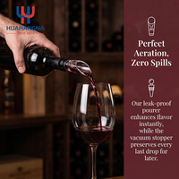 Juego de Regalo de Copas de Vino en Caja de Madera Personalizada OEM ODM, Copas de Vino Tinto de Cristal con 4 Accesorios de Bar para Bodas y Eventos Corporativos