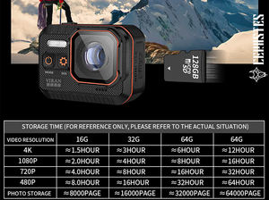 Caméra d'<span class=keywords><strong>action</strong></span> 4K Ultra HD 1080p avec écran tactile de 2,0 pouces, télécommande, étanche, antichoc, montable sur casque pour le ski - Product Image 3