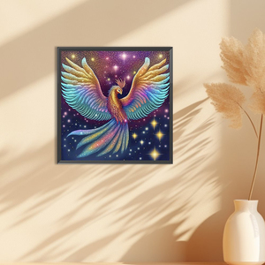1 pezzo 30x30cm coloratissimo <span class=keywords><strong>Phoenix</strong></span> decorazione per la casa pittura a diamante completa rotonda 5D acrilico per decorazione murale - Product Image 3