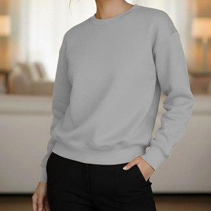 Sudaderas de Forro Polar para Mujer al por Mayor, con Logotipo Personalizado en la Parte Delantera, 100% Algodón, Ecológicas, Transpirables, Casuales, Holgadas y de Corte Amplio - Product Image 5