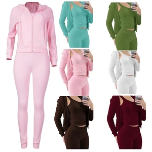 Conjunto Feminino de Três Peças com Colete de Veludo e Moletom para Climas Frios - Product Image 5