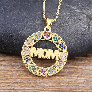 FLBNK60 Magnifique collier pendentif "<span class=keywords><strong>maman</strong></span>" orné de pierres précieuses multicolores, cadeau parfait <span class=keywords><strong>pour</strong></span> <span class=keywords><strong>maman</strong></span> en toute occasion - Product Image 6