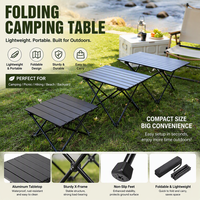 Table de camping pliante compacte en acier au carbone pour extérieur, stand de rue, barbecue, pique-nique, fête, mobilier de repas portable