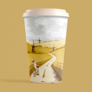 Tazas de café y té de estilo japonés de 16 OZ con estampado de flores de cerezo, a prueba de fugas y biodegradables, lo mejor para Matcha, Espresso - Product Image 6