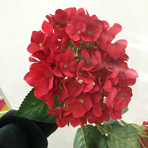 Fiori Artificiali di Ortensia Rossa per Matrimoni, Stile Francese, Decorazione Casa, Vendita all'Ingrosso - Product Image 6
