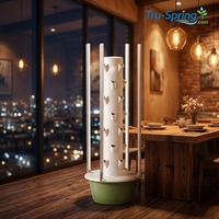 Lampe de culture LED anti-UV pour la culture de légumes à domicile, intérieur/extérieur, kit hydroponique vertical à 7 niveaux Tru-Spring avec pompe