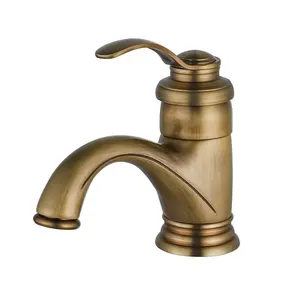 Phòng tắm đơn xử lý nóng và lạnh Mixer Antique Brass lưu vực vòi nước cho khách sạn