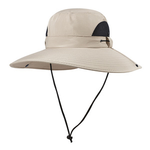 Khaki Outdoor Sun Hat Wide Brim Quick Dry Breathable <b>Hiking</b> Travel <b>Cap</b> L 58-60cm - Product Image 2