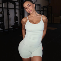 Ensemble de vêtements de sport pour femmes Lcool avec logo personnalisé, ensemble de débardeur et short de yoga, ensemble de yoga sportif sans couture en deux pièces pour femmes