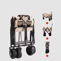 Chariot pliant robuste, capacité de charge de 150 kg, tissu Oxford 900D, chariot à roues universelles, chariot pliant pour le camping en plein air, roues larges