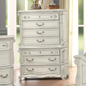 Ensemble de meubles de chambre à coucher gris clair de luxe - Lit capitonné avec commode et miroir, table de chevet, meubles de rangement pour chambre à coucher - Product Image 3