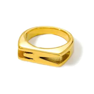 Nieuwjaar Presenteert Trendy Roestvrij Staal Sieraden Vintage Vrouwen 18K Goud Koreaanse Verloving Mode Sieraden Ringen