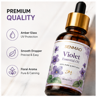 Huiles parfumées 100% pures distillées à la vapeur pour l'aromathérapie, huile essentielle de violette de qualité supérieure pour la cosmétique, le savon et l'aromathérapie