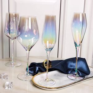 L haut de gamme personnalisé coloré mariage barre série luxe Oblique bouche <span class=keywords><strong>Bordeaux</strong></span> rouge sans plomb cristal verre à vin grande capacité tasses - Product Image 1