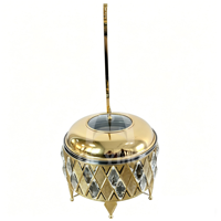 Ensemble de chauffe-plats suspendus de luxe en acier inoxydable doré 8L 10L avec base en cristal pour buffet, hôtel, mariage, banquet