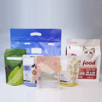 Op maat gemaakte bedrukte staande pouches voor voedselverpakkingen met vochtbestendige verzegeling, geschikt voor gedroogd fruit en kattenvoer