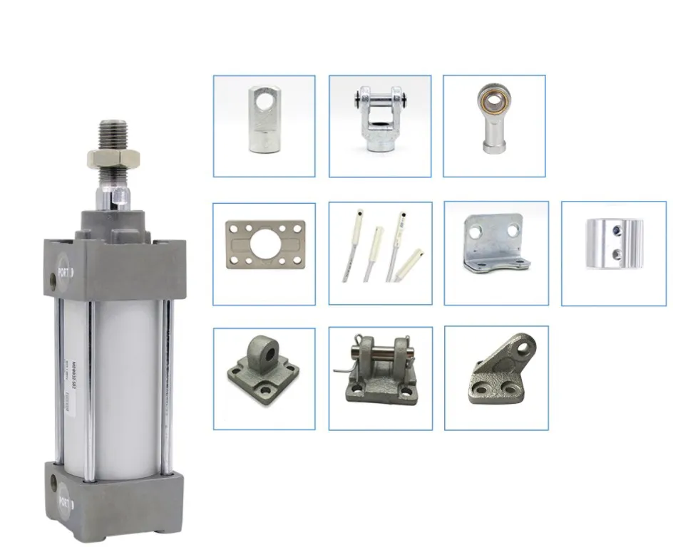 Mbb Mdbb Dubbele Actie Enkele Staaf Smc Type Standaard Luchtcilinder Met Eindslot Pneumatische Luchtcilinder Met Slot