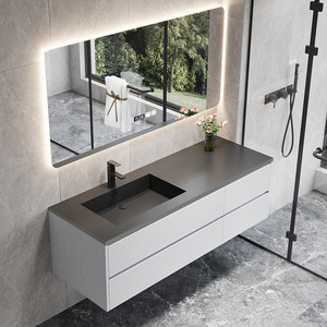 ตู้ห้องน้ำแบบอินทิเกรตพร้อมอ่างล้างหน้าแบบฝังในตัว - Product Image 2