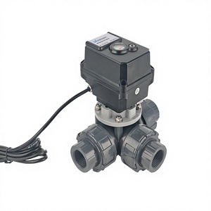 Vanne à boisseau sphérique en PVC/UPVC DN50 50mm A150 CR202, électromagnétique 24V motorisée, port en T 3:1, contrôle de basse pression et de température - Product Image 5