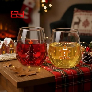 <span class=keywords><strong>Copa</strong></span> de Vino sin Tallo de 450 ml, Hecha a Mano, Reutilizable, Personalizada, de Vidrio de Borosilicato, Decoración Navideña para Árbol de Navidad, para Jugo - Product Image 6