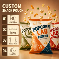 Sacs d'emballage flexibles en aluminium et plastique thermoscellés imprimés sur mesure pour les chips de pommes de terre, les pop-corn et les en-cas
