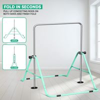 Barra de gimnasia para niños con altura ajustable para equipos de entrenamiento en casa con colchoneta de seguridad incluida | Certificado ASTM