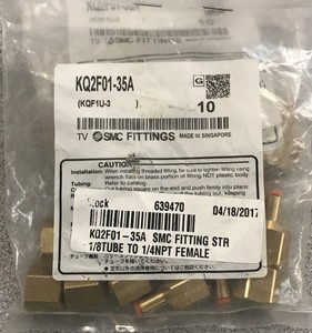 Lot de 20 raccords droits KQ2F01-35A, 1/8 tube à 1/4npt femelle, neuf dans un sac - Product Image 1