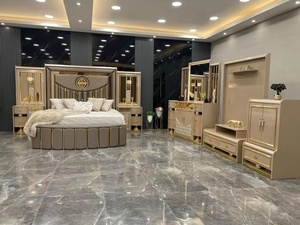 Juego de Dormitorio Clásico de Lujo de 8 Puertas con Cabecera con Espejo Iluminado LED de Alta Gama Estilo Turco, Fabricante Original de Foshan - Product Image 2