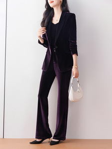 Blazer Elegante <span class=keywords><strong>de</strong></span> Alta Gama al por Mayor, Estilo Diosa, para <span class=keywords><strong>Mujer</strong></span>, Traje <span class=keywords><strong>de</strong></span> Terciopelo a la Moda, Conjunto Profesional, Disfraces para Mujeres, Tallas S-4XL - Product Image 4