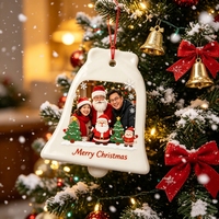Cloche Résonnante Souvenirs en Céramique à Sublimation pour Arbre de Noël – Cadeau Traditionnel, Carillon de Noël, Ornement de Noël