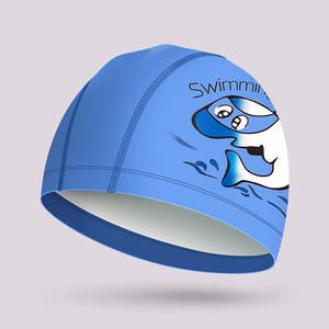 Imprimé personnalisé imperméable à l'eau protéger les oreilles cheveux longs garçon fille PU enfants sport chapeau de bain drôle bonnet de bain pour les enfants - Product Image 6