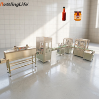 Machine de remplissage à chaud haute performance pour sauces piquantes, miel et mayonnaise 500g, avec remplissage, bouchage et étiquetage automatiques des bouteilles