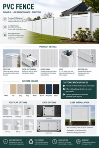 Elegante Valla para Caballos de UPVC con Marco Blanco de WPC de 4 Rieles, Sin Astillas, Cercado Ecuestre Premium para Ganado - Product Image 3