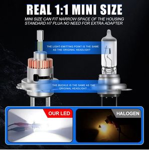 ไฟหน้าโปรเจคเตอร์ LED ขนาดเล็ก H7 H1 50W ปลั๊กเล่น6000LM สำหรับรถยนต์ดัดแปลงมาใหม่เข้ากันได้กับ<span class=keywords><strong>รุ่น</strong></span> A3 A1 A4 - Product Image 3