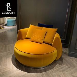 <span class=keywords><strong>Haute</strong></span> qualité velours tissu repos <span class=keywords><strong>chaise</strong></span> pivotante hôtel hall <span class=keywords><strong>chaise</strong></span> <span class=keywords><strong>rotative</strong></span> moderne canapé simple grand canapé rond <span class=keywords><strong>chaise</strong></span> - Product Image 1