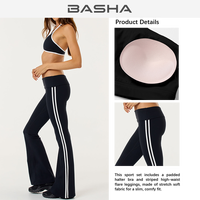 Ensemble de yoga pour femmes BASHAsports, soutien-gorge et pantalon sans couture avec effet push-up, bonne tenue, évacuation de l'humidité