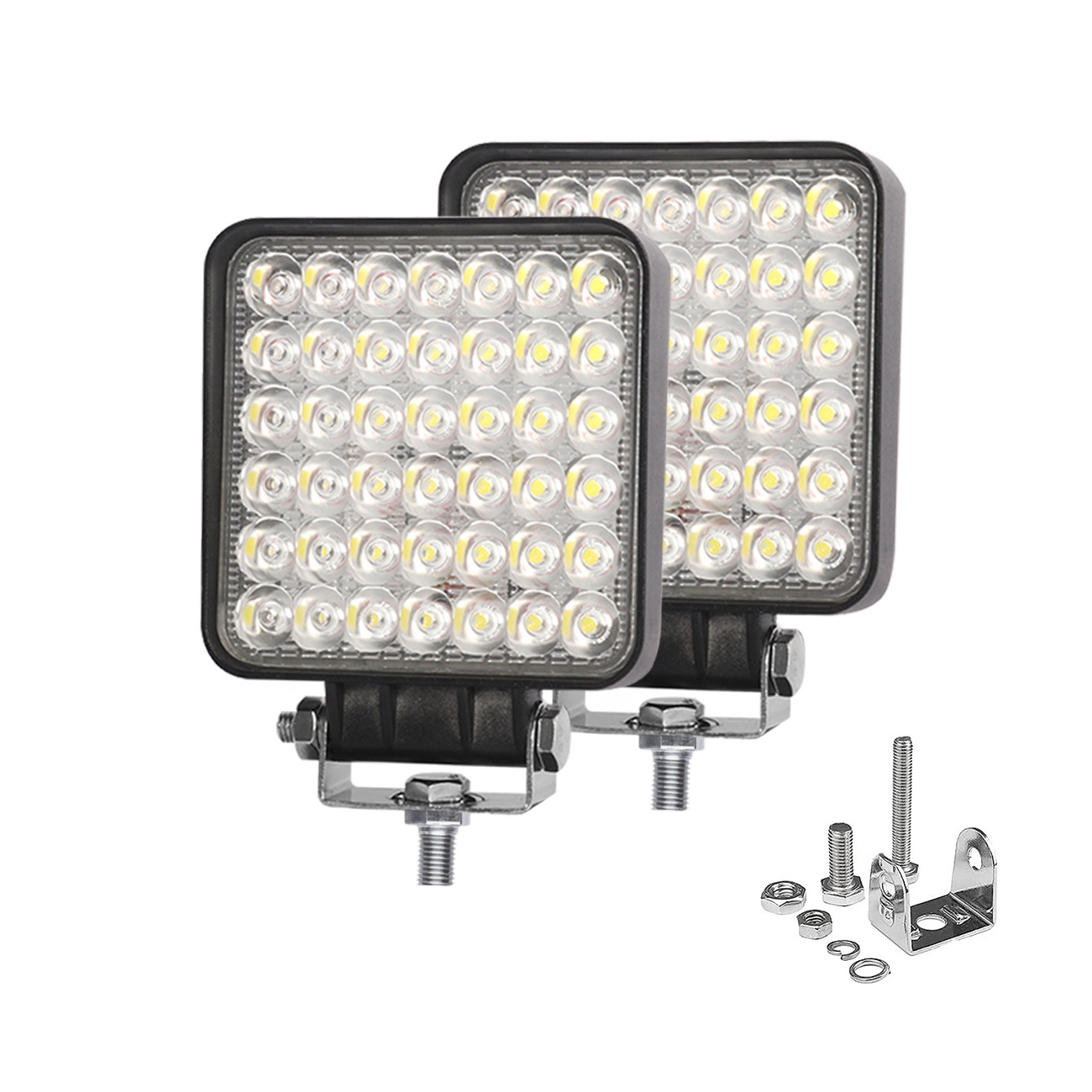2023 New Upgrade 42PCS LEDS Square Tractor Light Commercial Electric Wholesale Cheap Price 42W LED Work Light