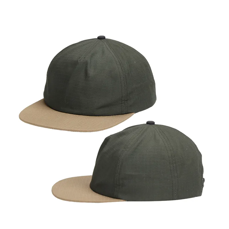 Hot Sale Premium 5 Painel Tamanho Ajustável Cap Borda Plana Dois Tons Algodão Em Branco Elegante Ao Ar Livre Snapback Hat