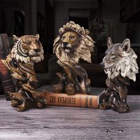Figurines de Lion en résine Feng Shui, paire de chiens Fu Foo, statue de Lion gardien de la richesse, décoration
