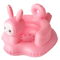 Fauteuil gonflable pour bébé en PVC en forme de lapin de dessin animé, siège de sol portable pour tout-petit avec soutien doux