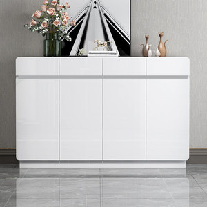 Meuble à chaussures laqué blanc minimaliste moderne pour entrée et couloir - Product Image 1