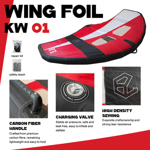 En stock Aile gonflable en foil avec fenêtres 5m² en carbone pour Hydrofoil, Planche de surf, <span class=keywords><strong>Kite</strong></span>, Wingfoil, Sports nautiques - Product Image 2