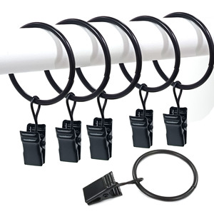 Anillo de Sujeción para Cortinas, de Hierro Negro, 32 mm de Diámetro Interior, Diseño Simple, Fácil Instalación, Accesorios para Cortinas - Product Image 1