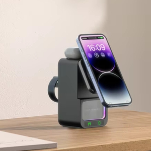 Station de charge intégrée 3 en 1, support magnétique sans fil pour téléphone, pour IWatch Ultra, écouteurs, <span class=keywords><strong>adaptateur</strong></span> d'alimentation rapide, vente en gros - Product Image 2