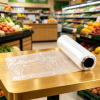 Herbruikbare, transparante voedselbewaarzakken van plastic, rolfolie voor fruit en groentenverpakkingen