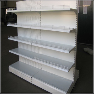 ชั้นวางสินค้าแบบกำหนดเองสำหรับร้านค้า ชั้นวางซุปเปอร์มาร์เก็ต ชั้นวางกอนโดลา ชั้นวางโลหะสำหรับซุปเปอร์มาร์เก็ตสำหรับร้านค้าปลีกแบบสองด้าน - Product Image 4