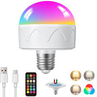 Ampoule LED RGB rechargeable avec télécommande tactile, E14/E27, certifiée CE, 3 couleurs, USB-C, sans fil, intelligente, pour hôtel